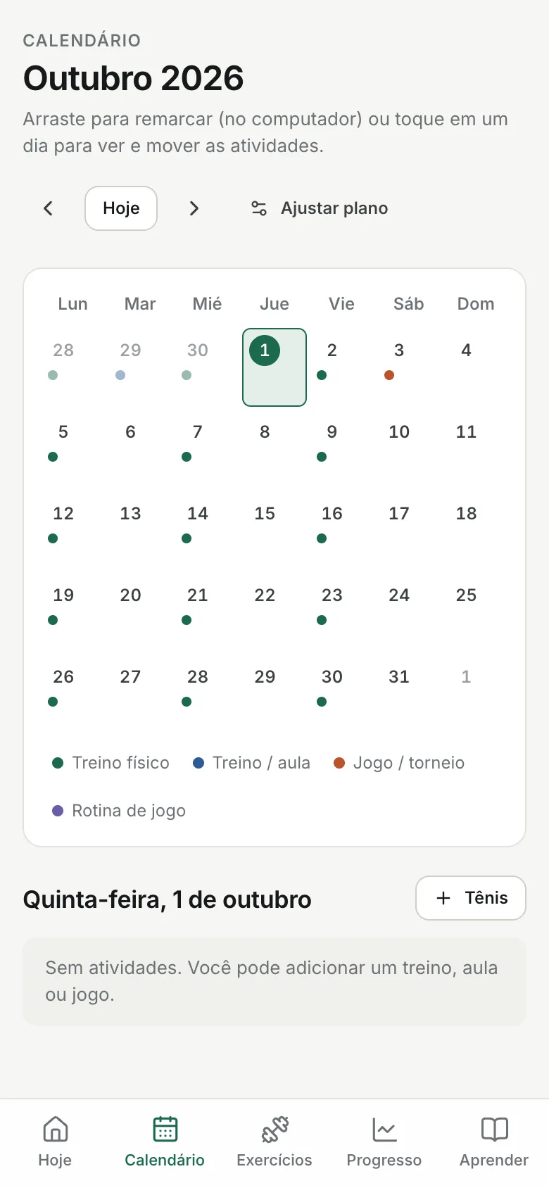 Calendário flexível, sem culpa
