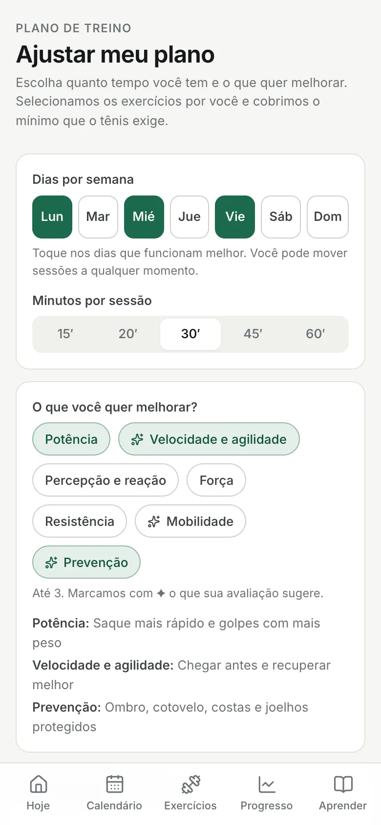 Seu plano, montado sozinho